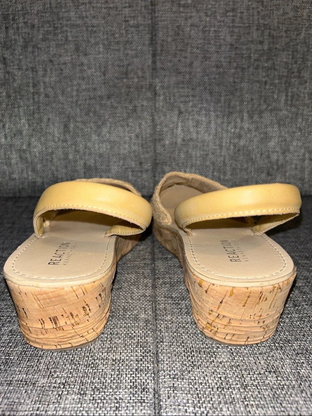 Reaction Kenneth Cole Natural Beige Woven Slingback Espadrilles